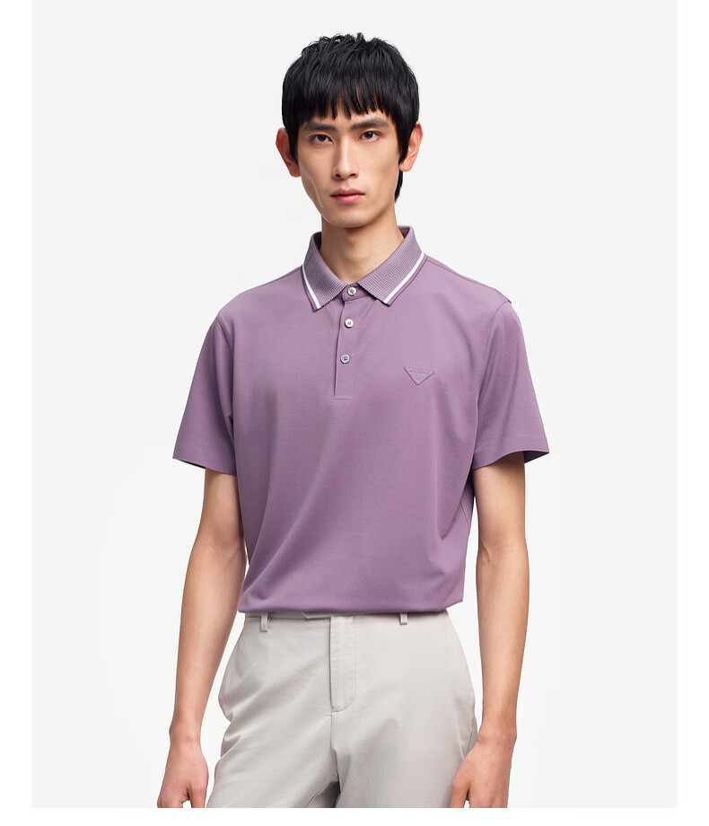 K-Boxing K-Boxing Spring And Summer Business Contrasting Color Lapel Casual Short-Sleeve Polo Shirt BTBE2382, Frost Green, 2XL 19