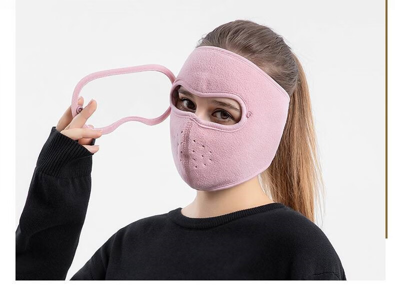 冬天骑行保暖神器骑车防风面罩防寒蒙面口罩骑电动车挡风 黑色手套/双