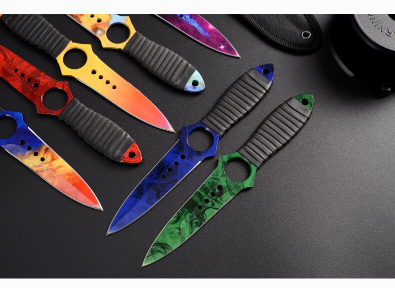 csgo周边骷髅匕手游戏模型未开刃潜水绑腿刀高硬度不锈钢渐变色多普勒
