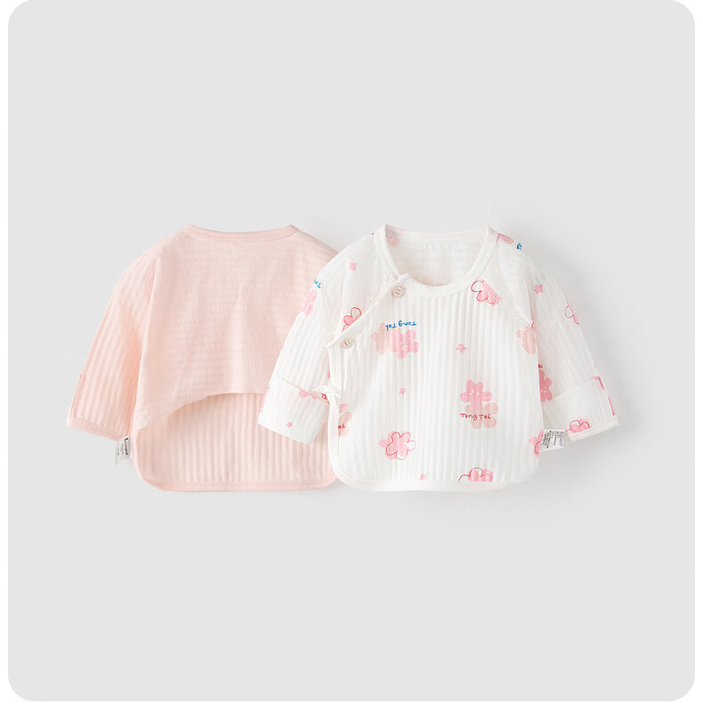 TONGTAI Baby Kimono Half-Back Shirt Summer Pure Cotton Newborn Monk Style Top Green 66cm 3
