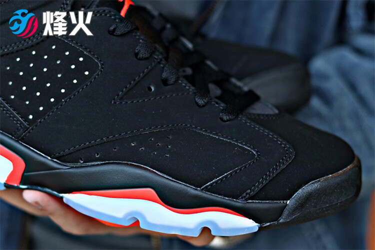 烽火体育 air jordon 6 aj6 黑红高帮 19复刻红外线篮球鞋 384664 060