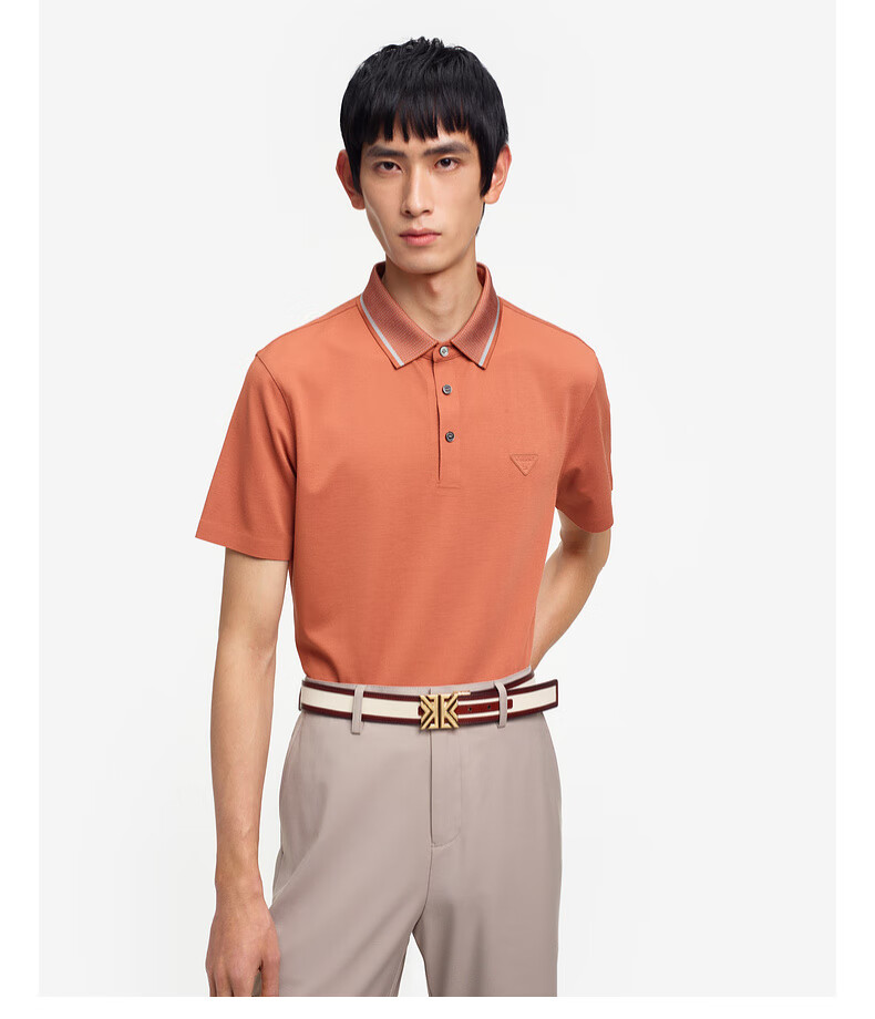 K-Boxing K-Boxing Spring And Summer Business Contrasting Color Lapel Casual Short-Sleeve Polo Shirt BTBE2382, Frost Green, 2XL 15