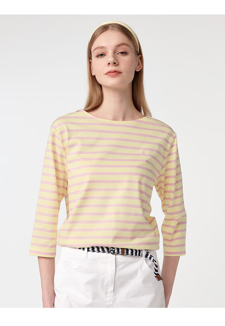 HAZZYS Women's Spring PHIZ Three-Quarter Sleeve T-Shirt ABTSE0CAX05, Pink PN, Size M (160/84A38) 13