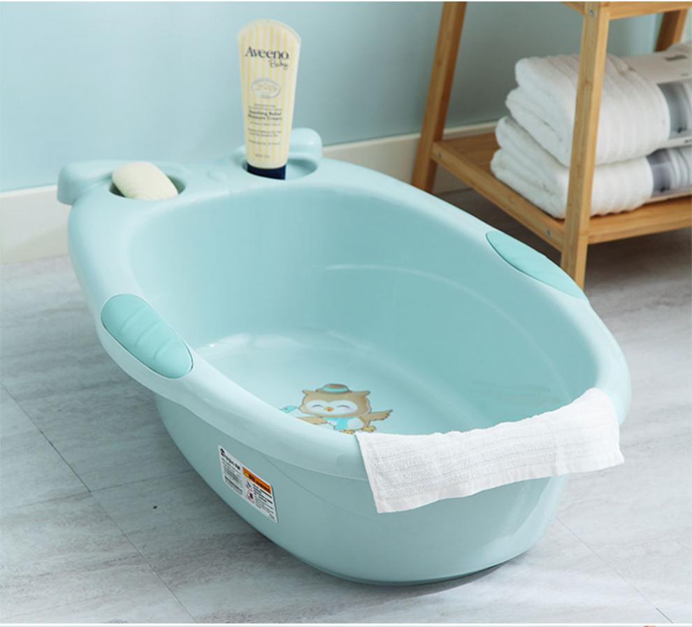 塑料家用卡通盆男女宝宝洗澡盆婴幼儿浴盆新生儿可坐躺通用沐浴盆蓝色