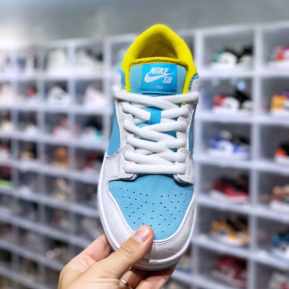 纯元dunk low pro qs"lag pulse"菱格白银冰蓝低帮休闲滑板鞋 7687-40