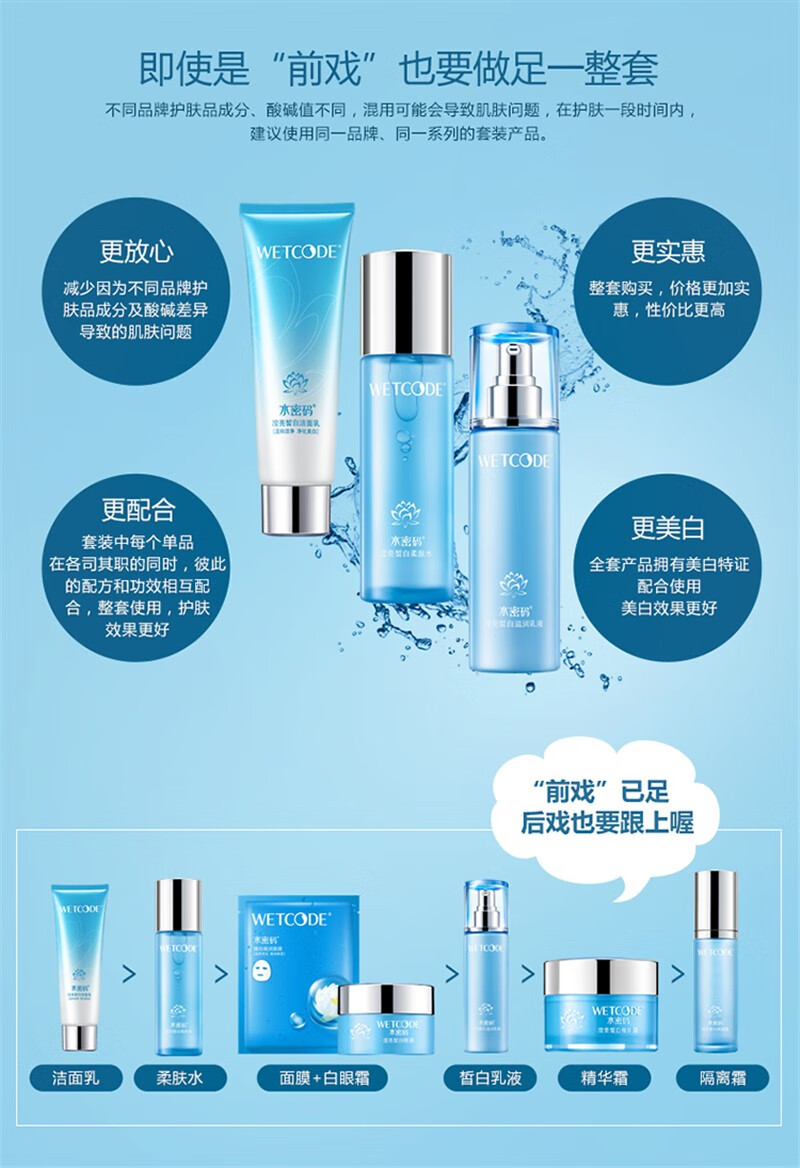 水密码 套装美白护肤品礼盒女 补水保湿水乳BB霜隔离霜化妆品全套  雪颜萃系列 节日送礼送女友 【效期23年6月】4件套-洁面+水+乳液+隔离霜 0