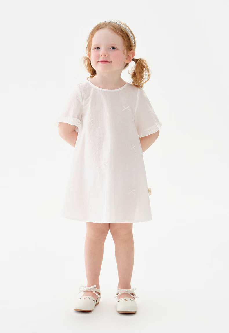 M.Latin Children's Clothing, Girls' Summer Dress, New Style for Summer 2025, Short-Sleeved Dress with Bow Design for Young Girls 5