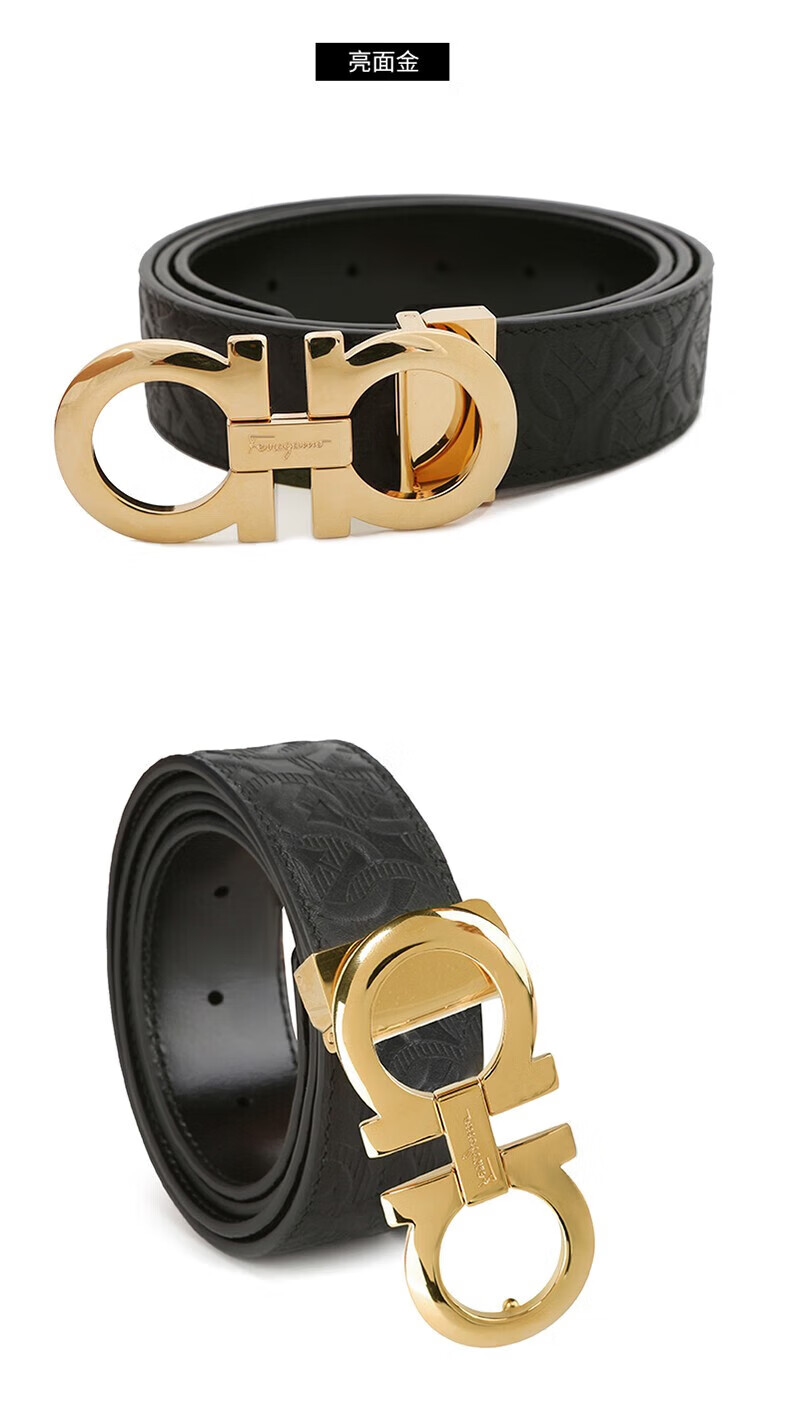 ferragamo/菲拉格慕腰带男士经典款商务双面皮带百搭腰带 压花纹 荔枝