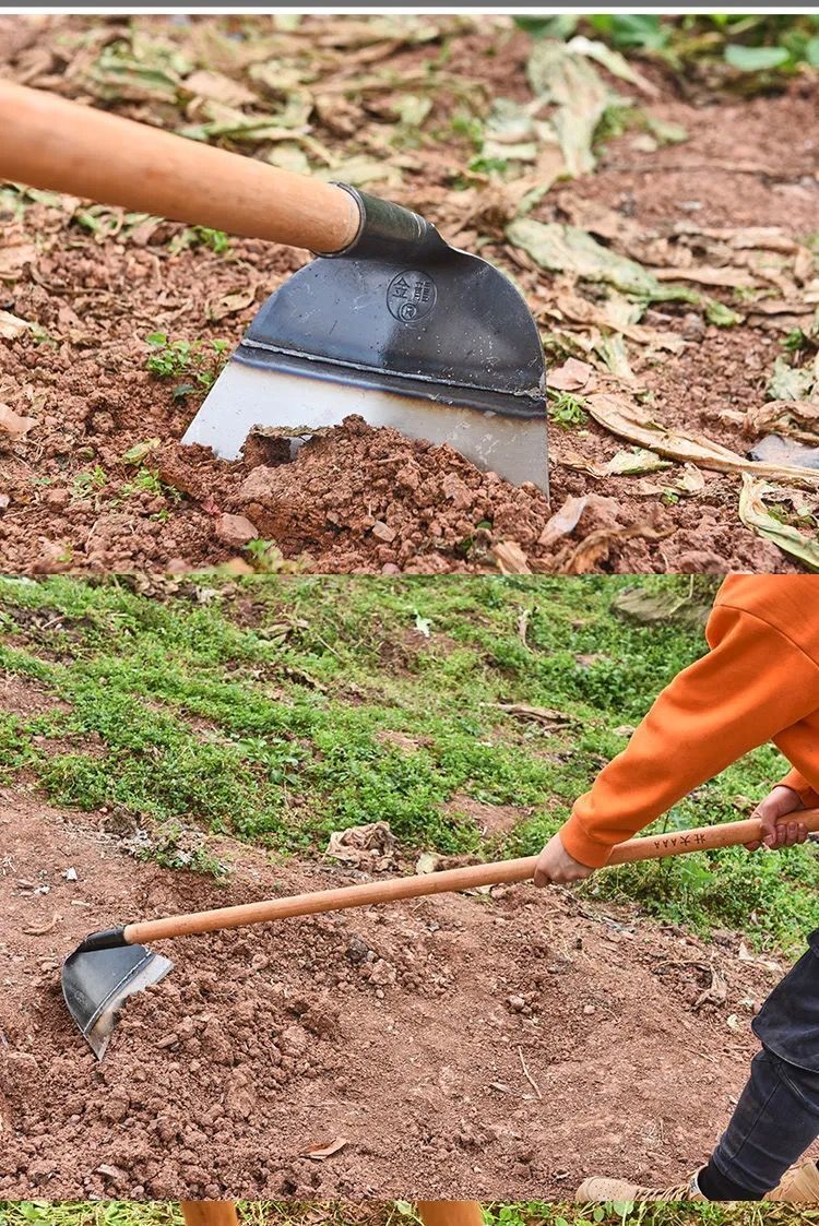 挖坏包赔】农用长柄锄草神器锄地除草锄头专用全钢加厚农具户外-hkml