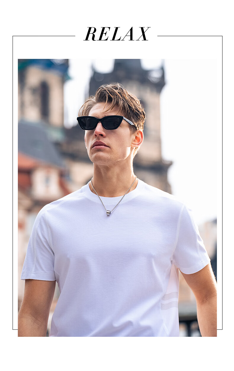 Mr.Bu Fashion Round Neck Striped Patchwork Design T-Shirt for Men, Summer Pure Cotton Short-Sleeve Top, Bright Moon White, 2XL (185) 13