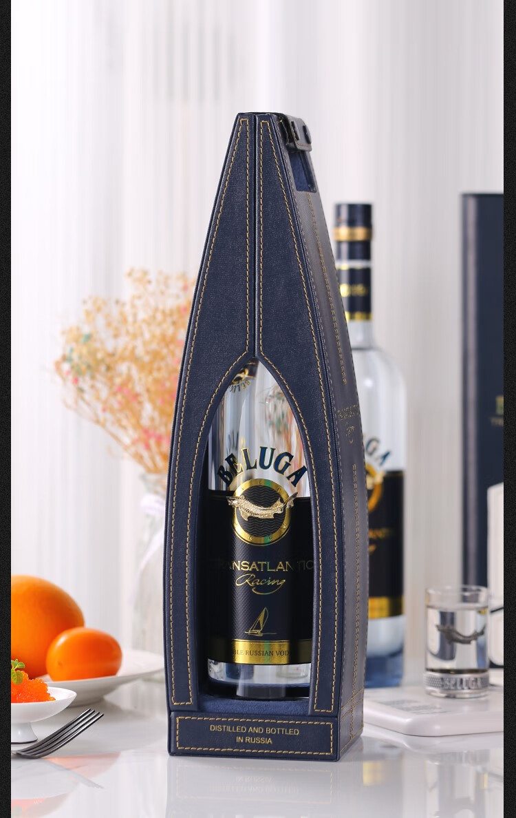 洋白酒beluga送人节日礼盒 白鲸大西洋伏特加700ml(方形)【图片 价格