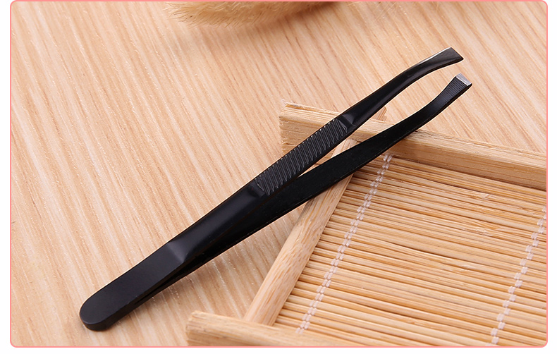 两支装多功能眉毛夹眉夹子不锈钢镊子拔毛拔胡子修眉刀眉夹黑色