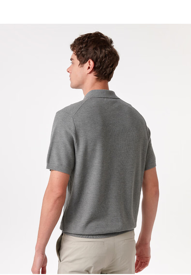 HAZZYS Men's Summer Short Sleeve Knit Shirt ABYZD0CAX11 Gray GE M (170/92A46) 13