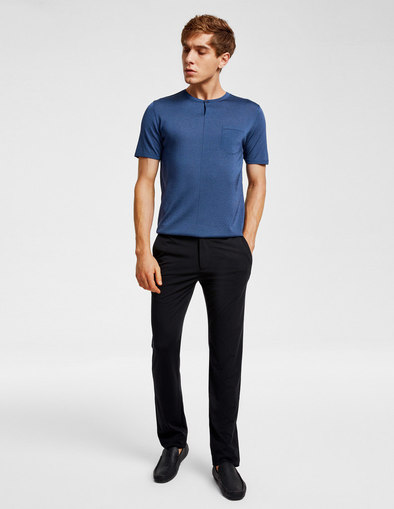 劲霸男装kboxing男士长裤春季新品时尚简约直筒休闲裤fqxv1608深兰31