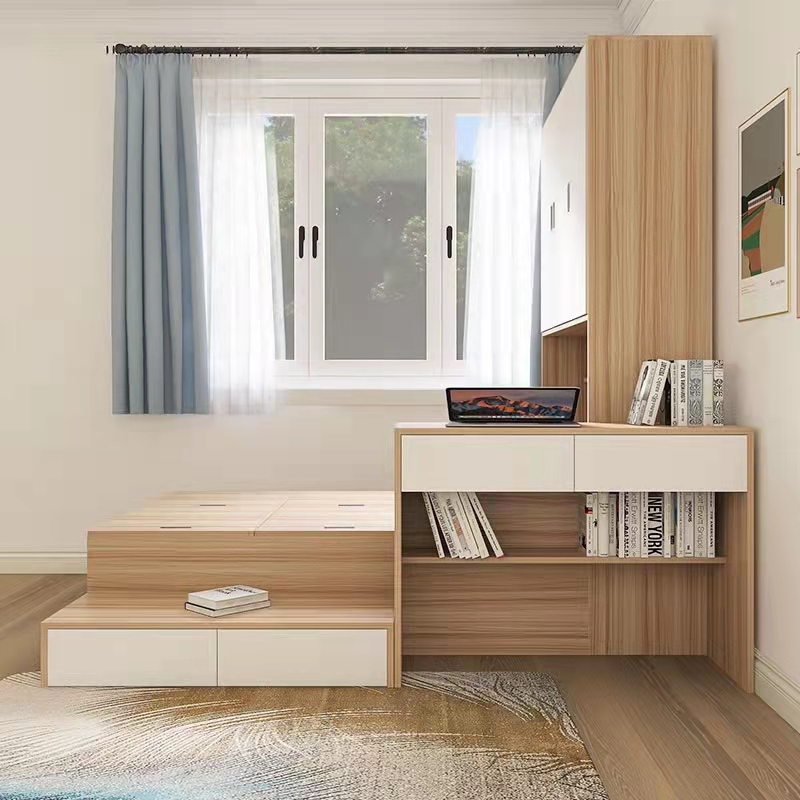 小米(mi)生态米家通用现代简约单人床小户型榻榻米床书桌一体床柜组合