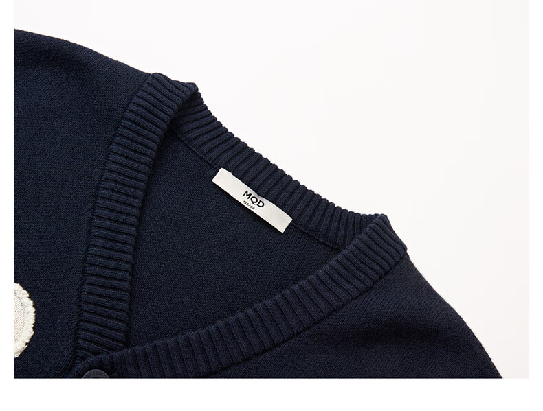 MQD Children's Sweater Autumn New Boys Jacquard Versatile National Style Sweater Navy Blue 130 10