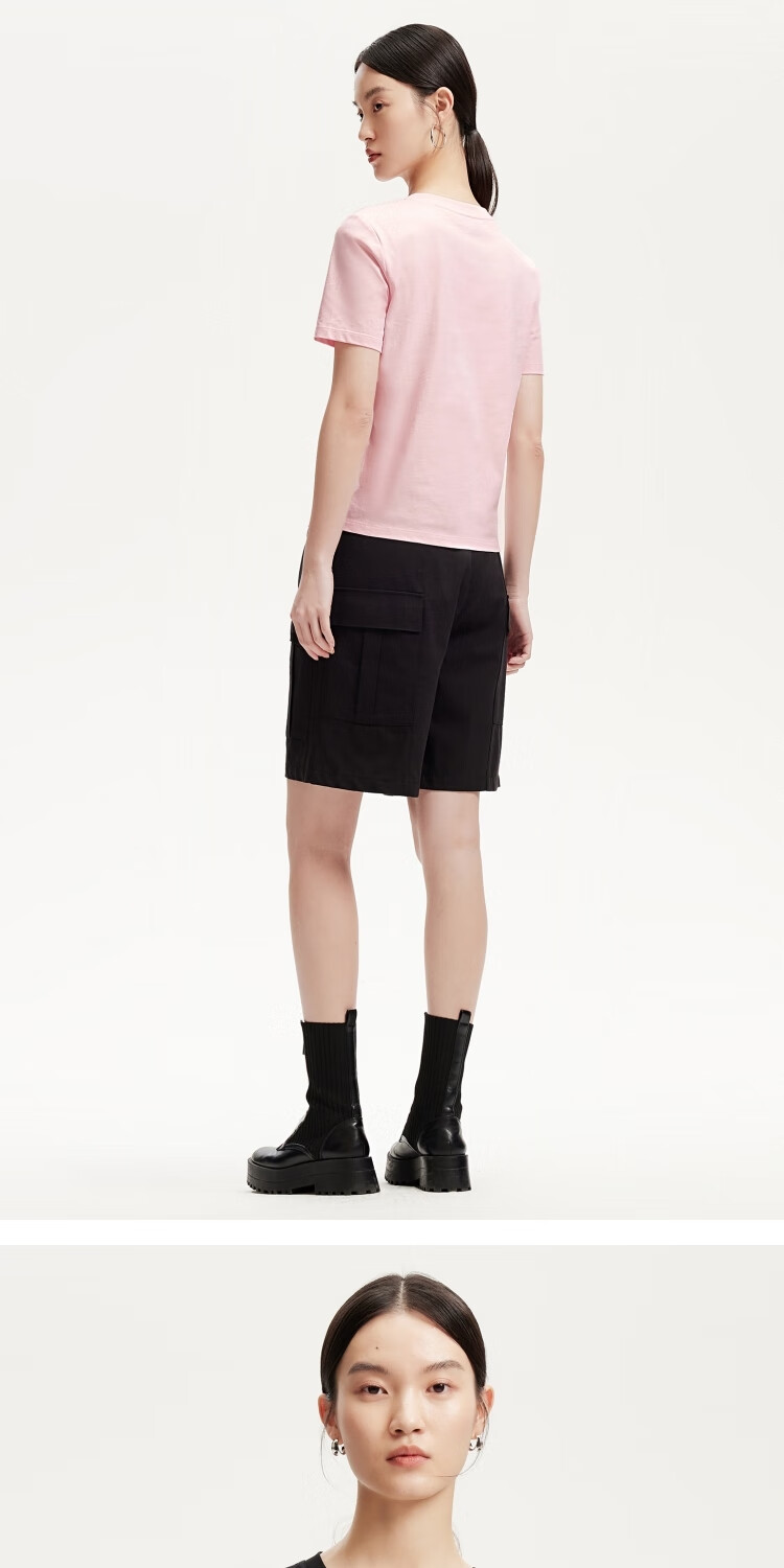 VEROMODA Women's T-Shirt, New Spring 2025 Style, Solid Color V-Neck with Letter Print, Basic T-Shirt, Comfortable And Versatile 9