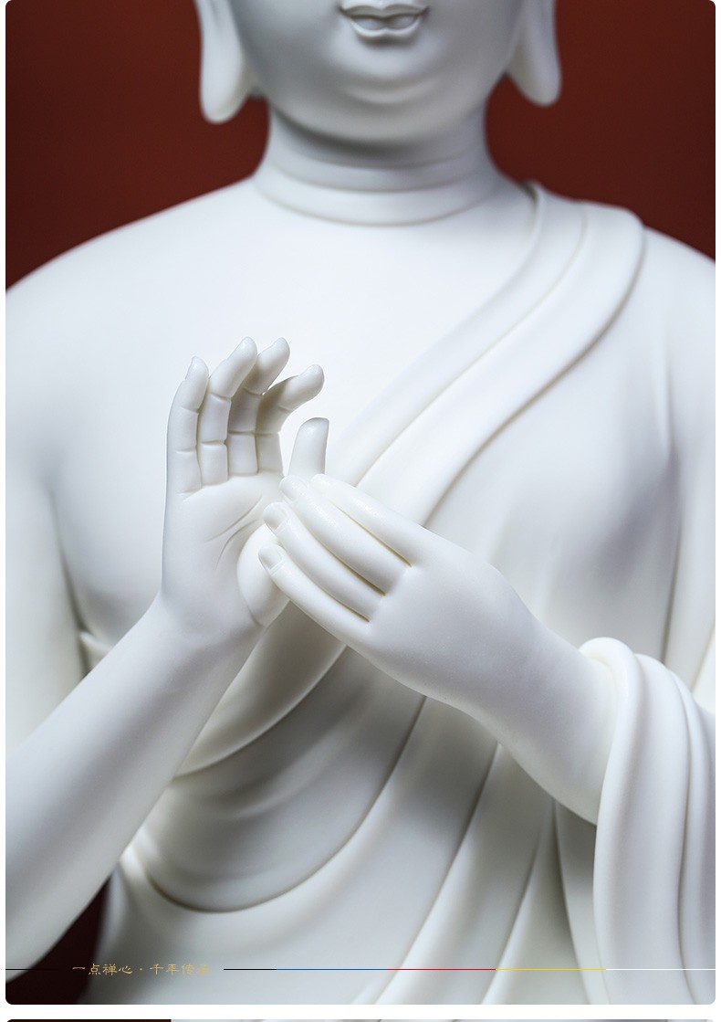 戴玉堂 释加牟尼佛大日如来坐蒲团释迦牟尼佛说法印陶瓷佛像摆件佛教