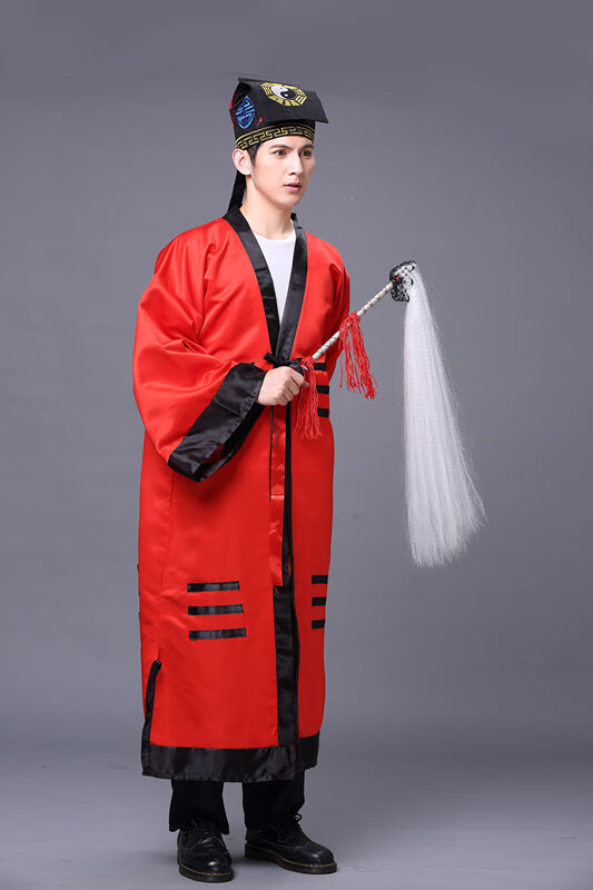 霖速道家衣服法事道家衣服太极八卦经衣道服红色法衣道士高功道袍法衣