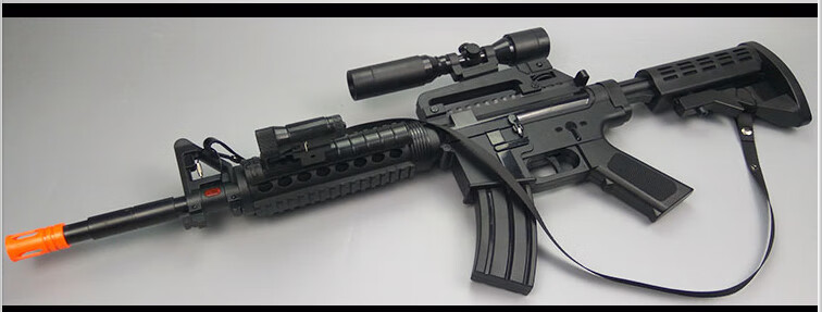 儿童道具枪男孩玩具 机关枪95式突击枪声光震动红外电池枪 m4a1(声光