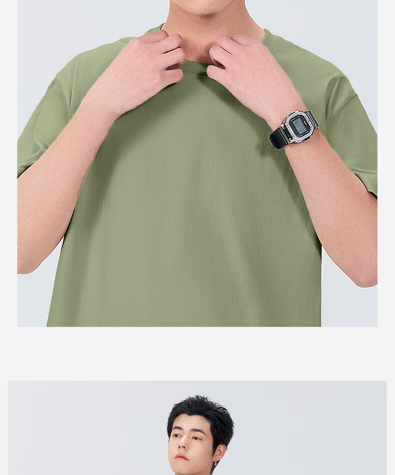 Mingchuangyoupin Solid Color Short-Sleeve Men's Undershirt, Heavyweight Sports Casual Antibacterial T-Shirt, Summer Half-Sleeve Z, Purple, M 20