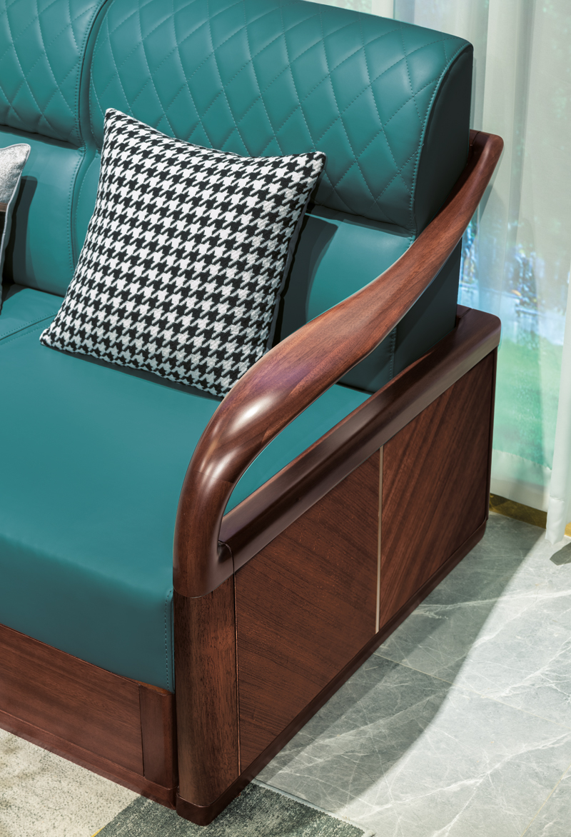 禧如实木沙发新中式乌金木沙发现代简约实木转角沙发客厅家具套装围椅