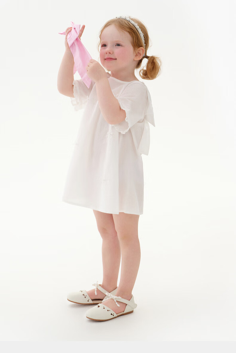 M.Latin Children's Clothing, Girls' Summer Dress, New Style for Summer 2025, Short-Sleeved Dress with Bow Design for Young Girls 7