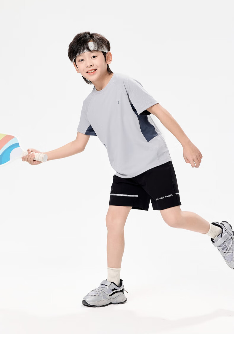 EBAER Children's Sports T-Shirt 2025, Short-Sleeve, Boys And Girls, Sweat-Wicking, Round Neck, Sun Protection Top, Summer Wear, Crystal Blue, Size 140 22