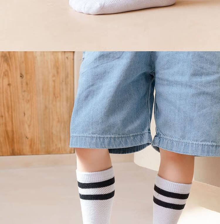 棒球袜男童棒球袜男童学院风ins潮儿童袜子夏天网眼薄中筒袜女孩小腿