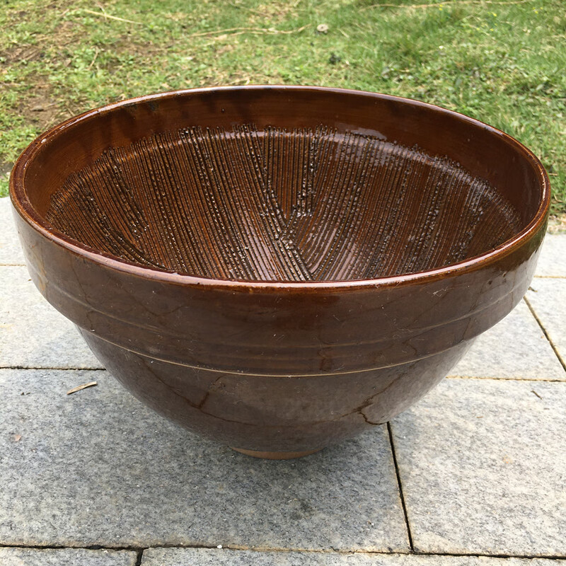 擂辣椒擂钵擂辣椒擂茶工具大号擂钵捣蒜器老式手动研磨器家用土陶中