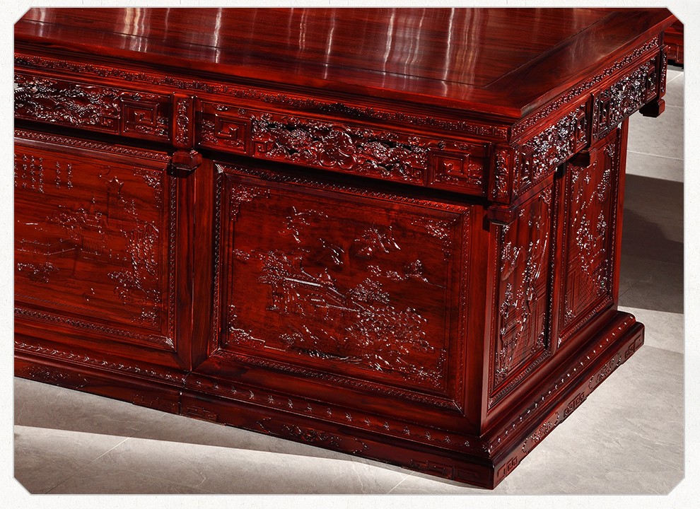 黑铁木豆书桌实木书桌现代新中式28米大班台办公桌家具家具28米书桌