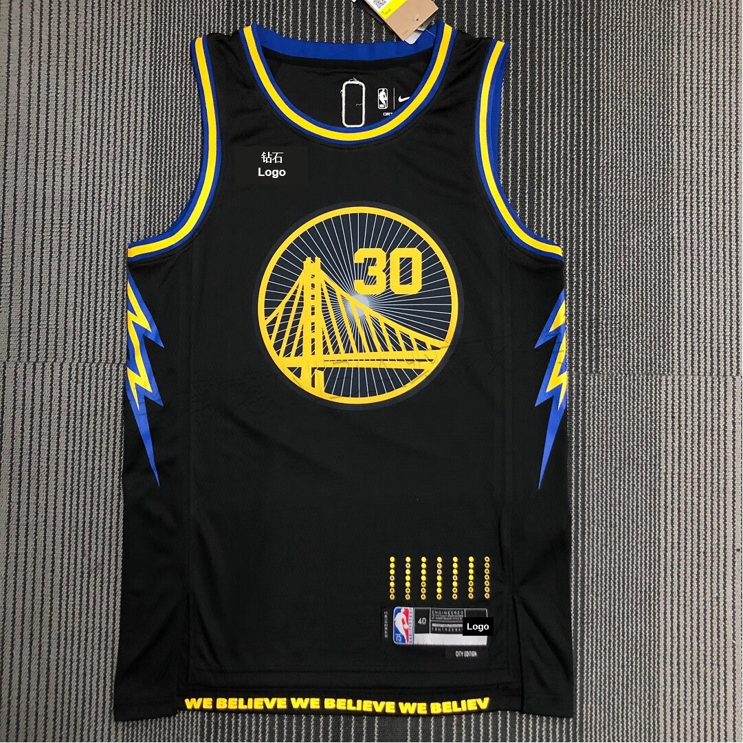 nba勇士75周年球衣 nba勇士队库里2974纪念球衣 75周年钻石 2022赛季