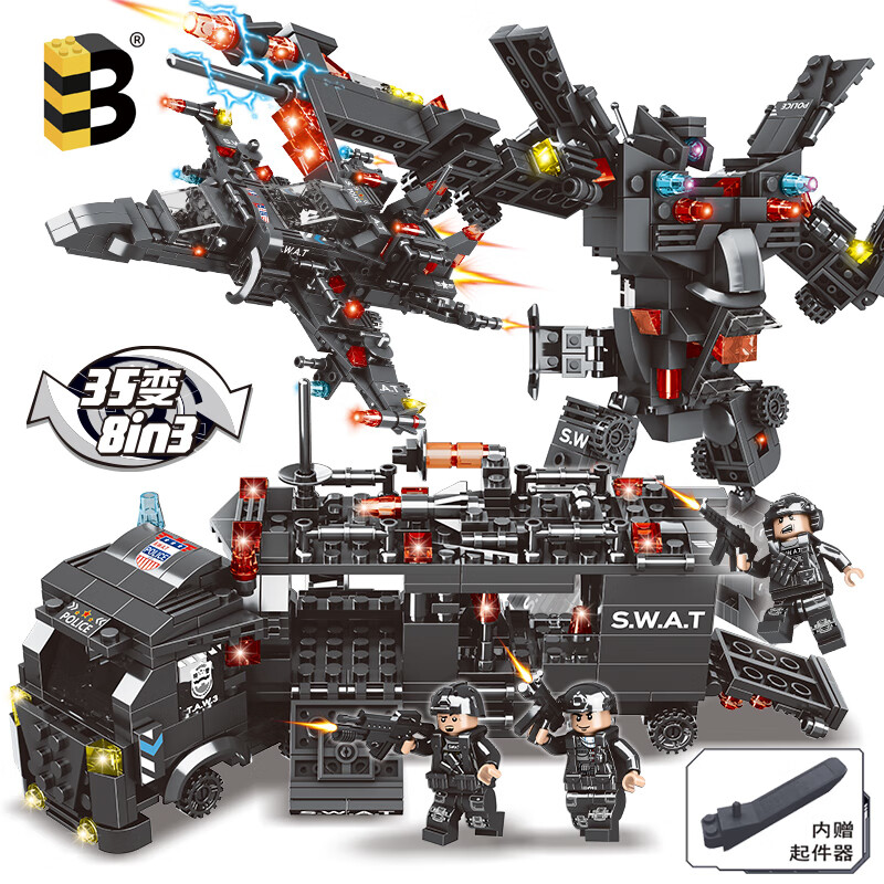 兼容lego乐高积木拼装玩具城市特警男孩儿童力汽车拼图立体3d模型拼搭