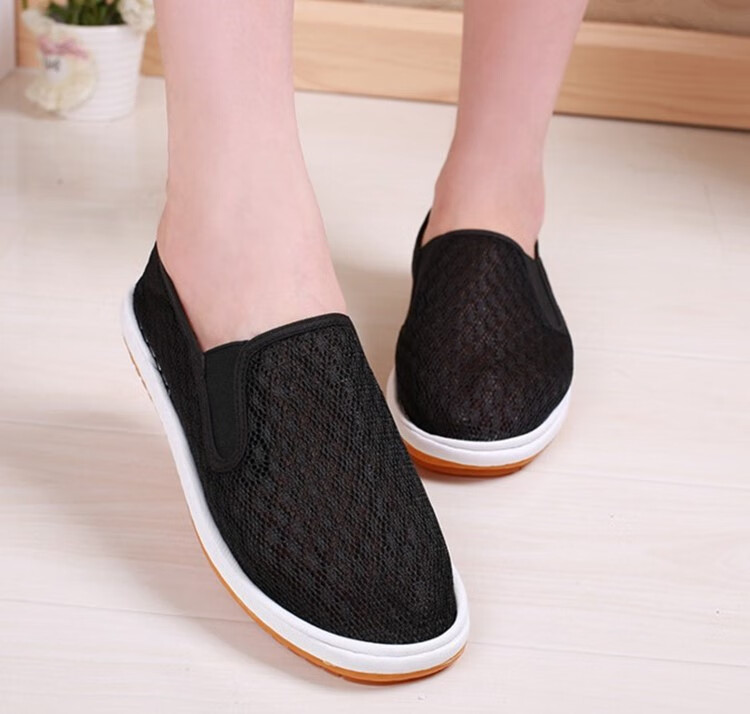 台州西山布鞋男女春夏季黑色老工艺布鞋懒人鞋工作休闲加绒开车鞋蒂