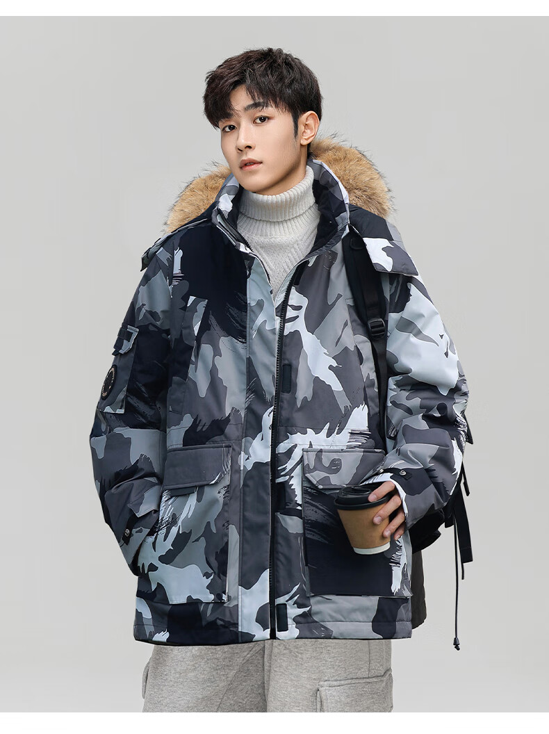 YAYA Unisex Down Jacket Winter Cold-Resistant Hooded Fashion Casual Thick Warm New Year Couple Thick Red Coat 16