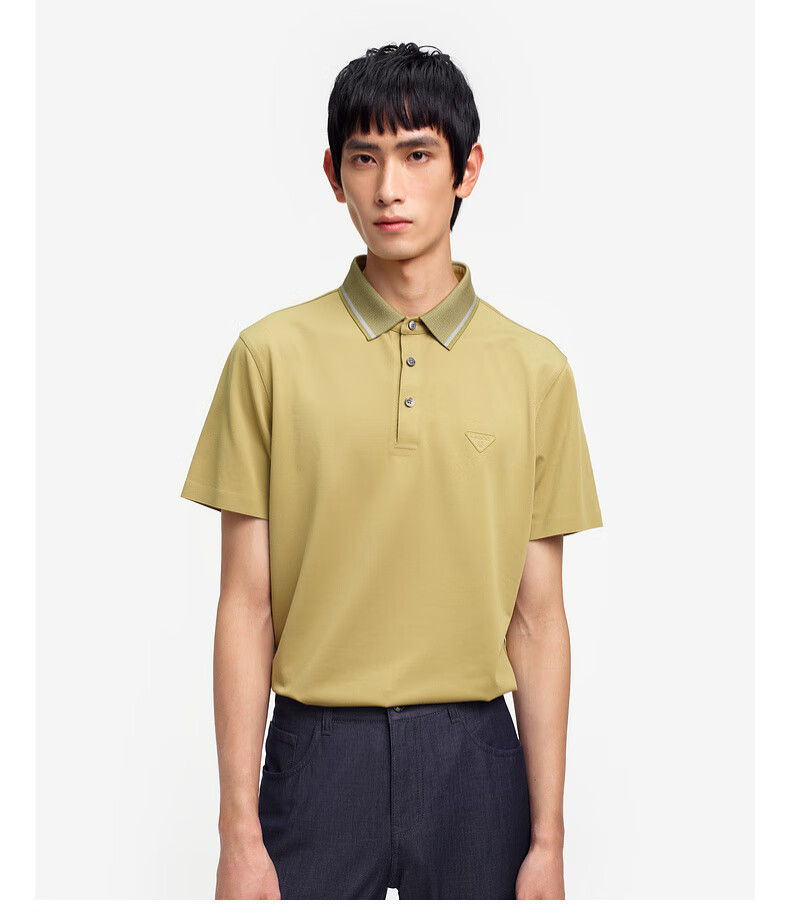 K-Boxing K-Boxing Spring And Summer Business Contrasting Color Lapel Casual Short-Sleeve Polo Shirt BTBE2382, Frost Green, 2XL 17