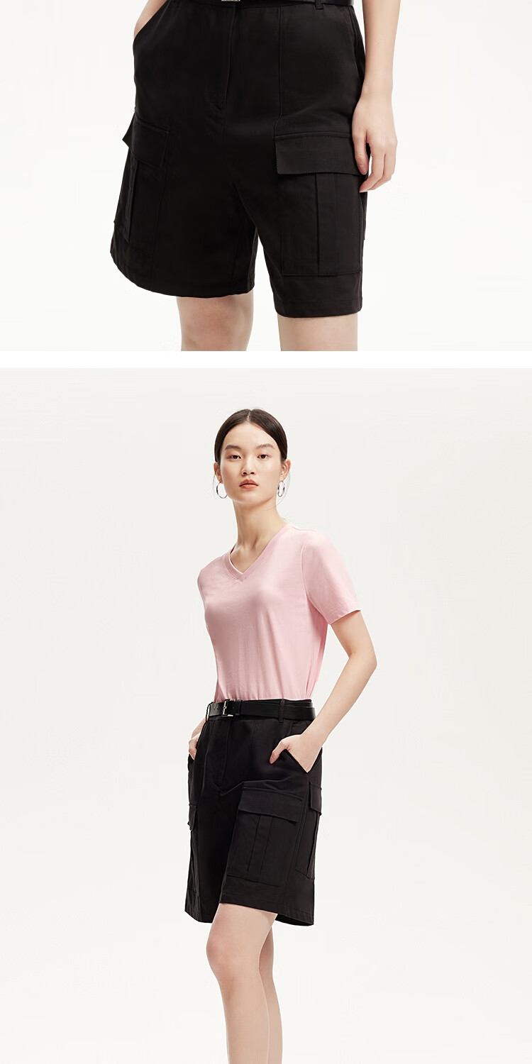 VEROMODA Women's T-Shirt, New Spring 2025 Style, Solid Color V-Neck with Letter Print, Basic T-Shirt, Comfortable And Versatile 7