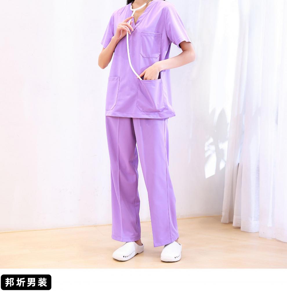 医生内穿衣护士服套装紫色洗手衣女夏季短袖刷手服医生值班服护士服