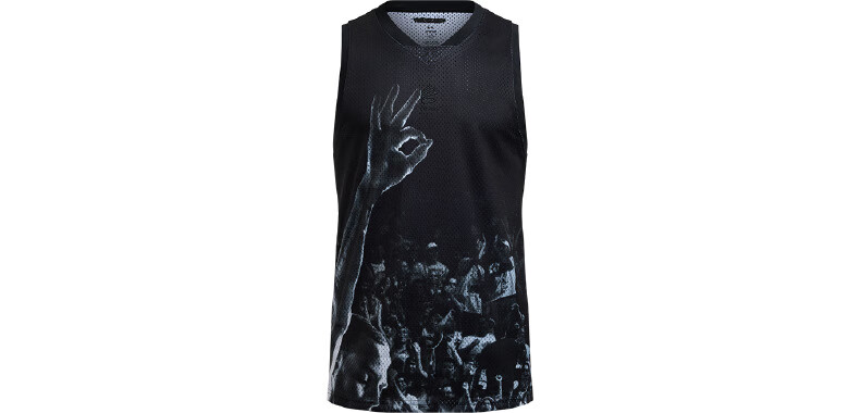 underarmour春夏库里curry男子罗纹篮球运动背心6000783黑色001m