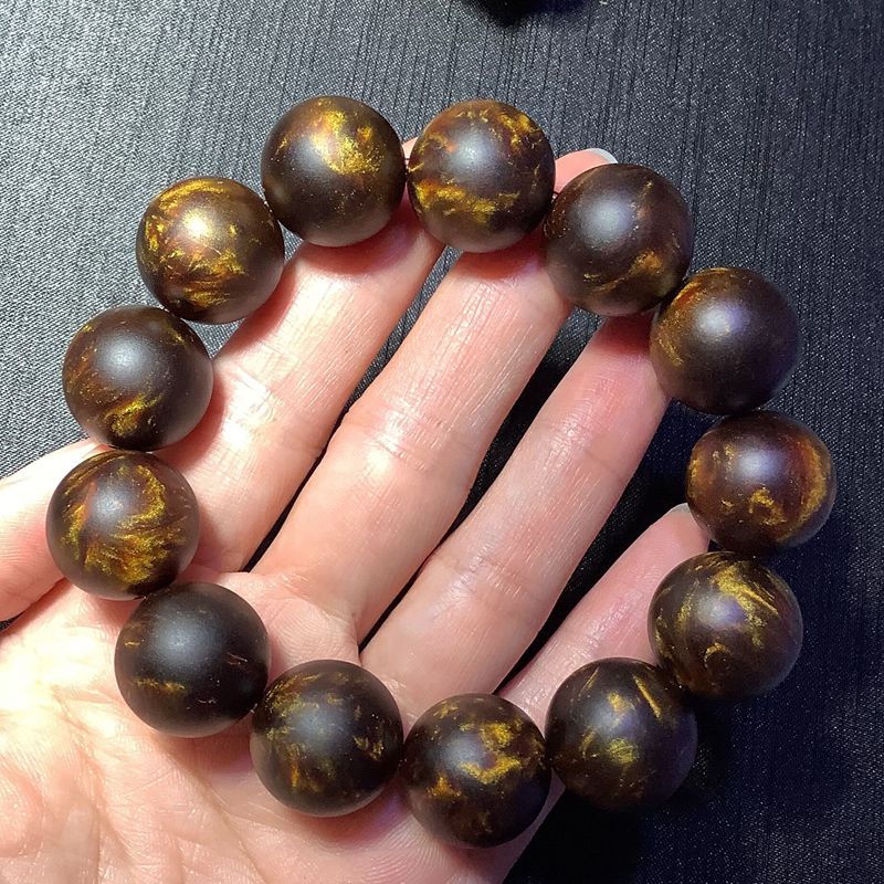 彬清 龙延香灰琥珀手串男女生士蜜蜡圆珠情侣手链招财转运原创大气 灰