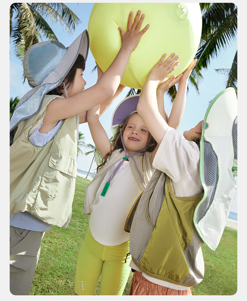 Kocotreekk Kids Sun Protection Hat Large Brim Boys Girls UV Protection Sunshade Hat with Neck Flap 32