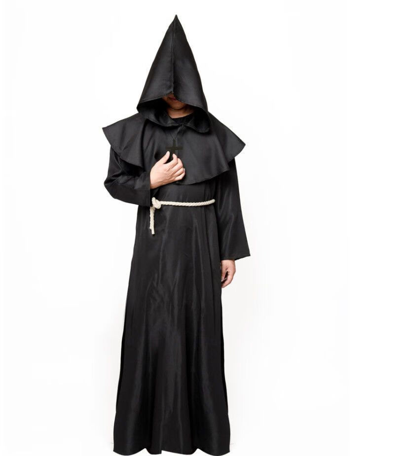 昔迪 万圣节套装中世纪僧侣修士袍巫师牧师教父神父cos服装男万圣节