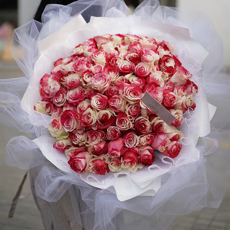 七彩玫瑰花束表白生日礼物高档鲜花速递北京上海广州成都杭州南京花店