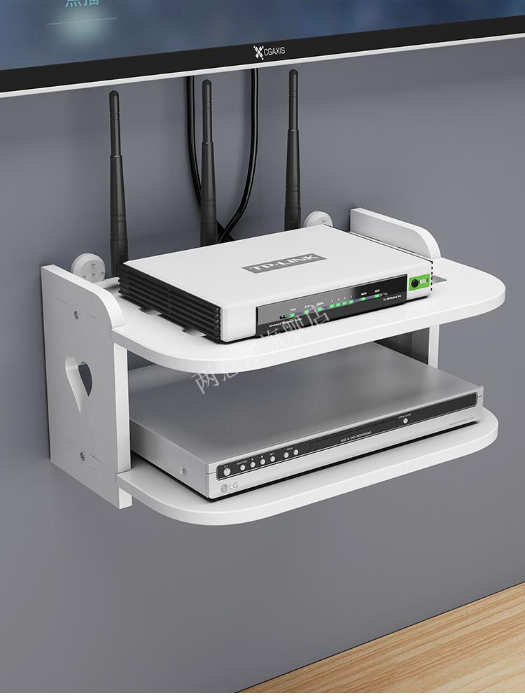 免打孔客厅电视墙上机顶盒架置物架路由器光猫wifi收纳盒壁挂装饰隔板