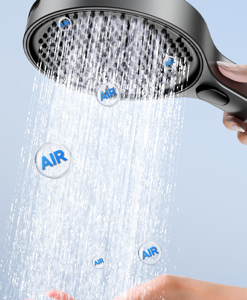 SSWW Shower Set Small Apartment Digital Display All-Copper Bathroom Split Simple Piano Key Pressurized Shower TS9 18