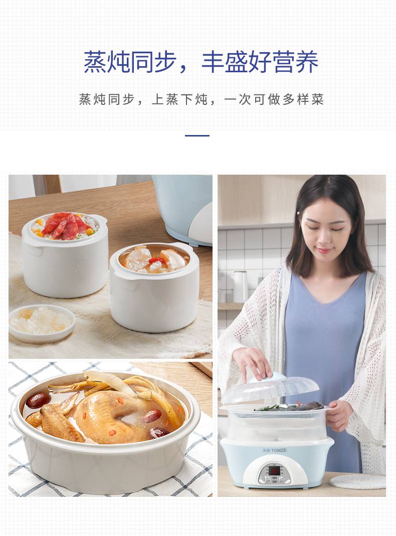 天际电炖锅隔水炖天际电炖炖锅燕窝炖盅隔水炖家用陶瓷煲汤宝宝bb煲煮