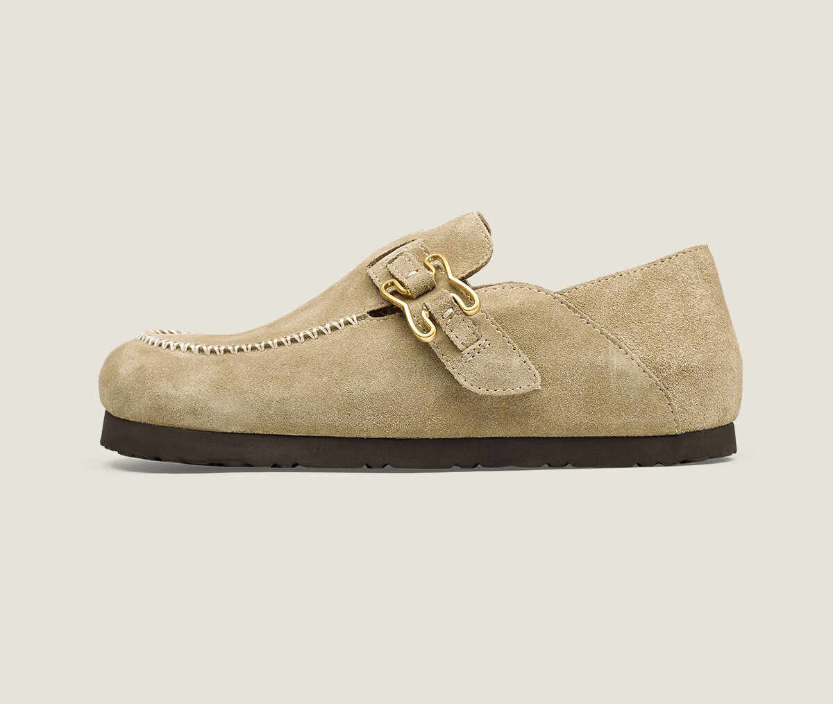 Sasa Su [Celebrity Style] Spring Summer New Coffee Bagel Two-Wear Half-Slip Birkenstock Elevated Loafers for Women 19