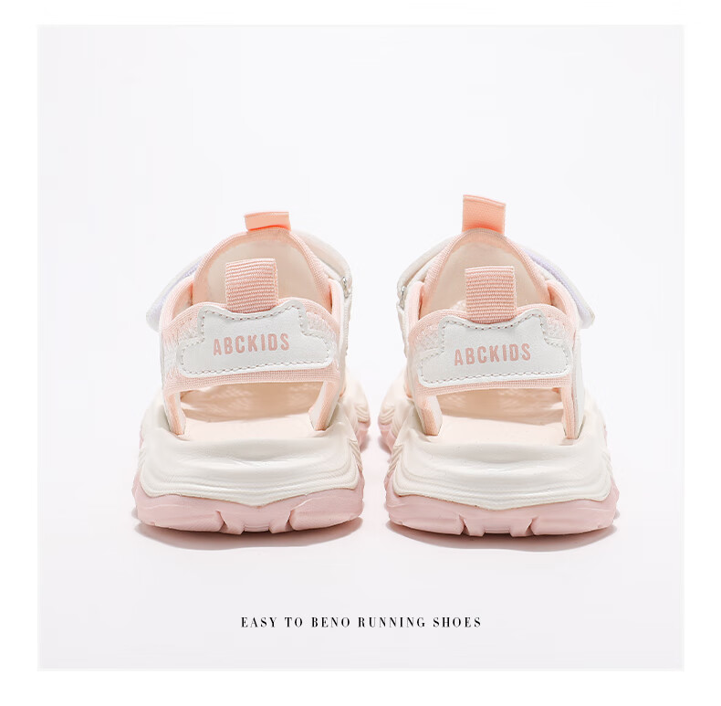 ABC KIDS Girls Summer Princess Shoes Children's Sandals Soft Sole Beach Shoes Big Kids 28 White/Pink 3234 6
