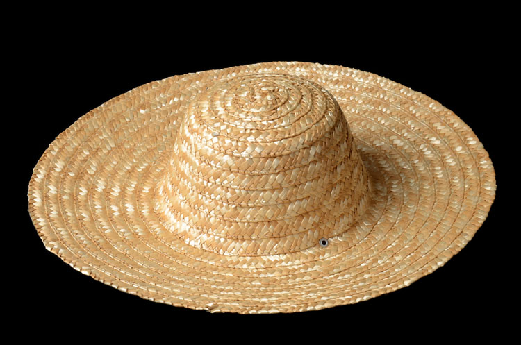 草帽大号工用农用农民草帽编织遮阳防晒男儿童工地帽子40厘米可调节