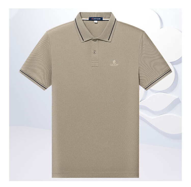 MONTAGUT 100% Long-Staple Cotton Polo Shirt Short Sleeve Summer Men's Collared Casual Versatile T-Shirt, Dawn White, L/50 5